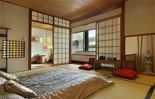 Спальная комната в японском стиле.